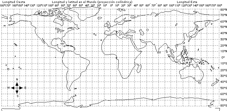planisferio con cordenadas
